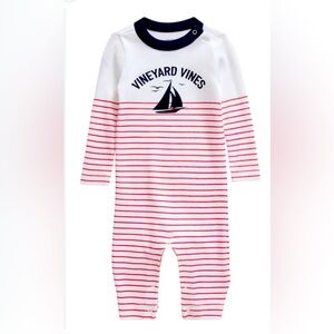NWT Vineyard Vines Nautical Cotton Sailboat Striped Bodysuit One-Piece Romper